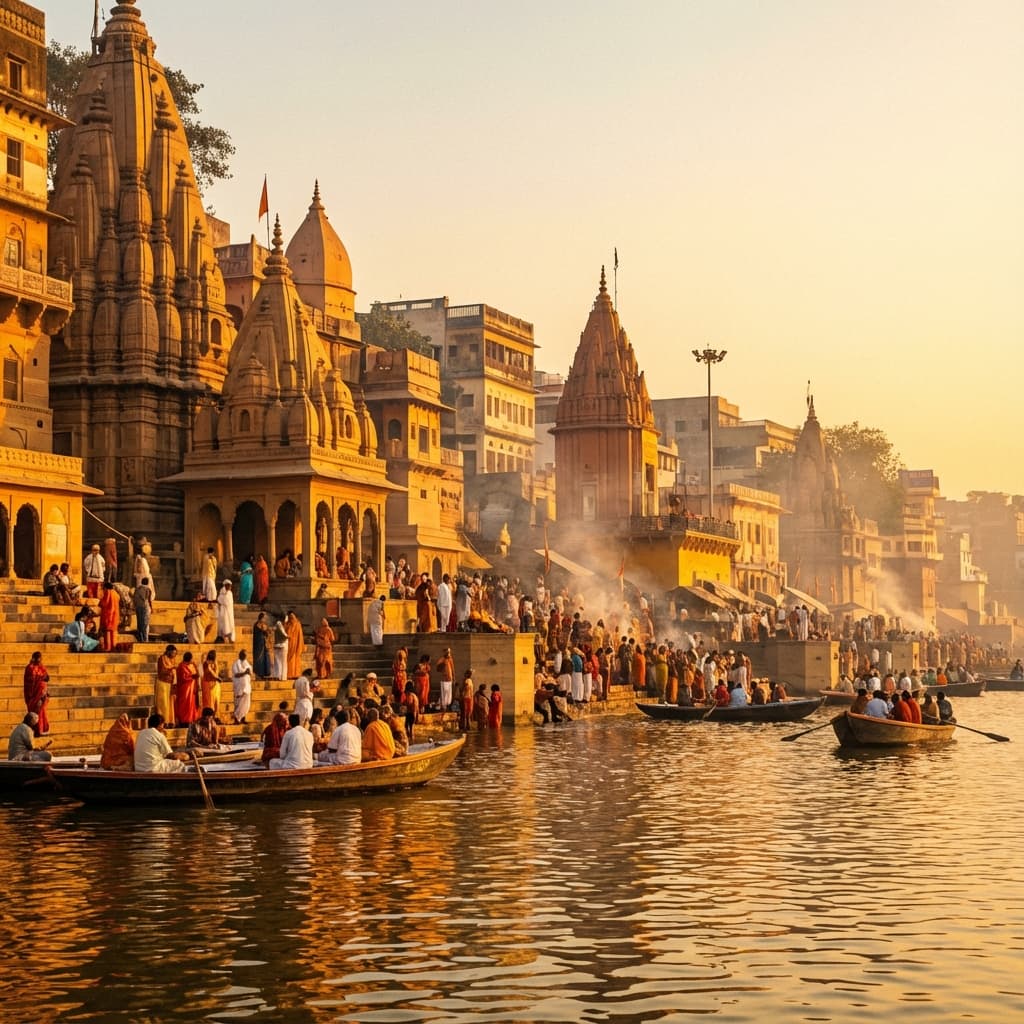 Varanasi Ghats at Sunrise